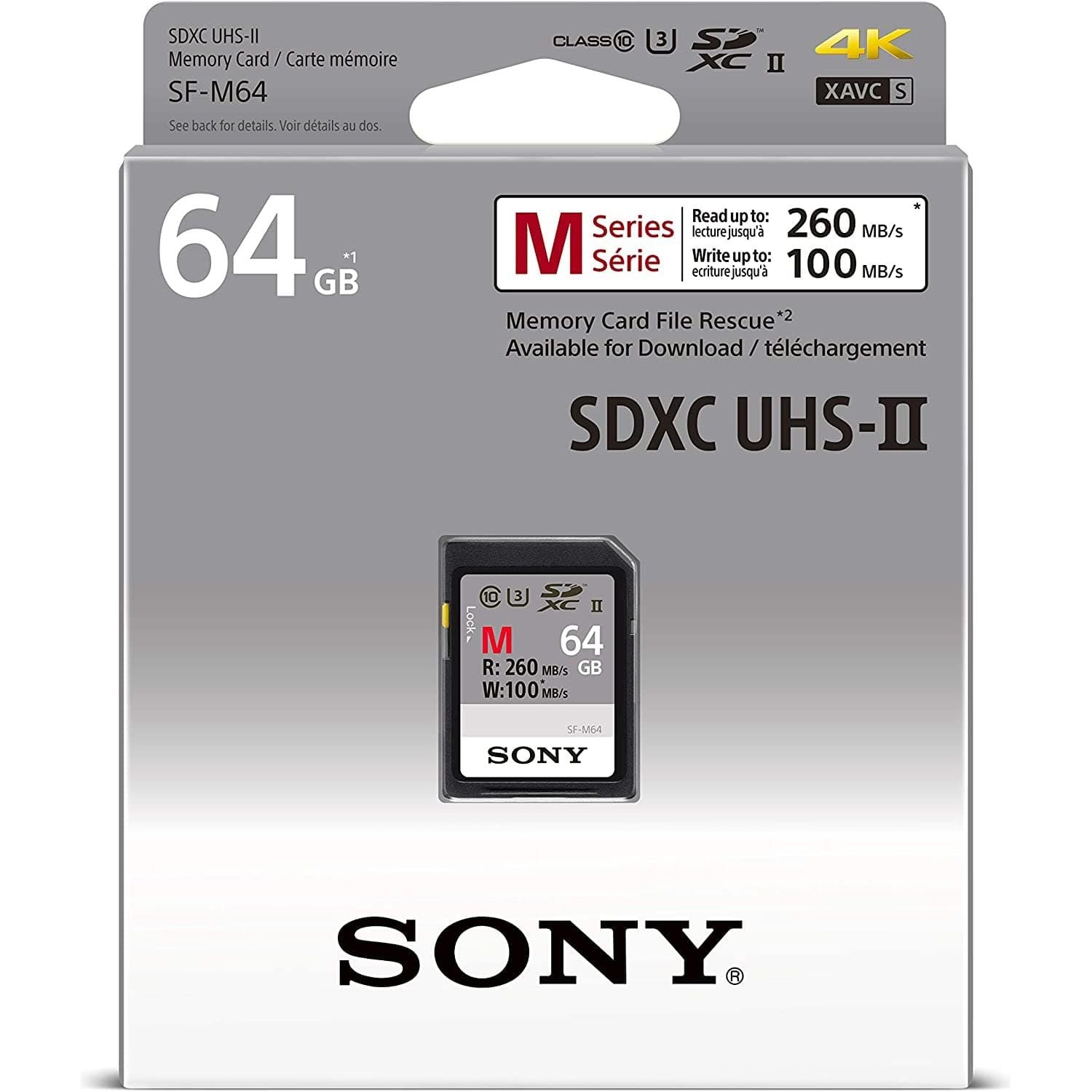 Buy Sony,Sony 64GB SDXC Secure Digital Flash Memory Card - EXTRA PROfessional Series Class 10 UHS-II/U3 (Read 260MB/s Write 100MB/s) - SF64M, SF-M64/T - Gadcet.com | UK | London | Scotland | Wales| Ireland | Near Me | Cheap | Pay In 3 | Hardware